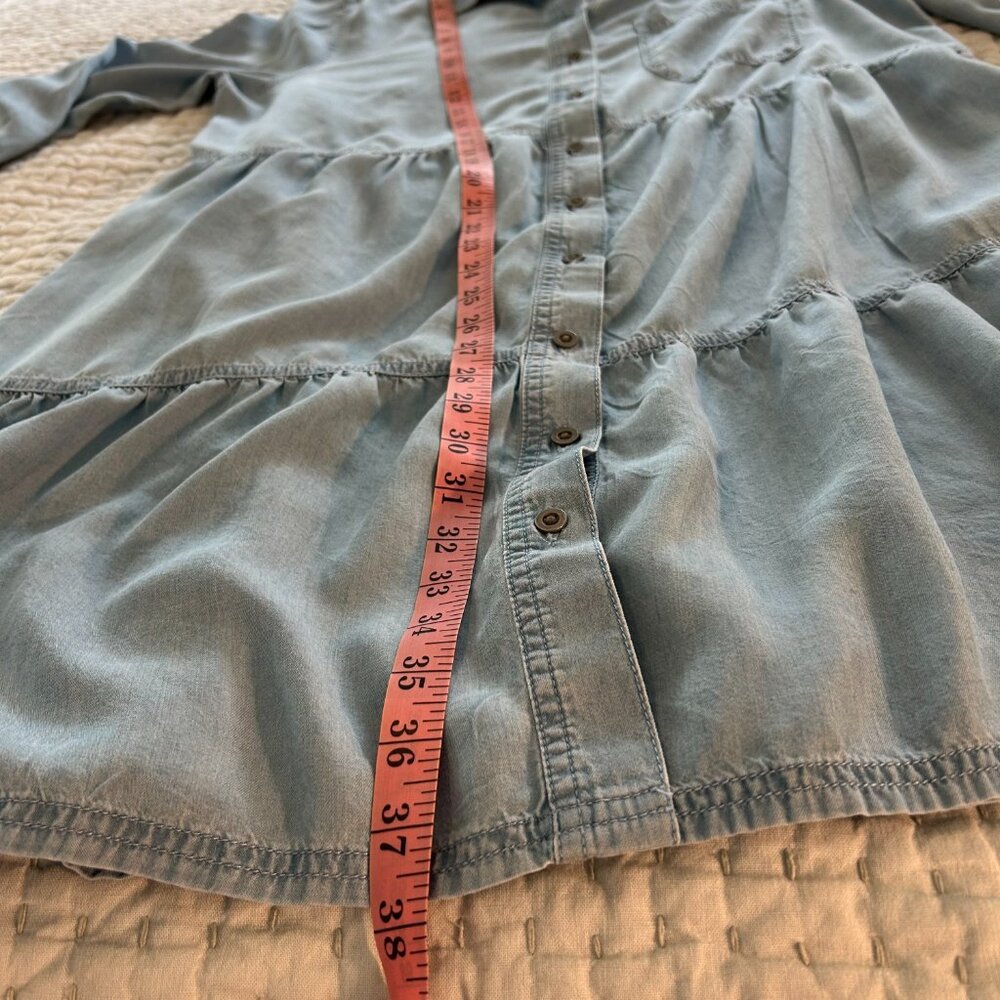 BeachLunchLounge Tiered Tencel Chambray Shirt Dress plus size XXL - Picture 8 of 8